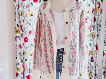 Don’t Wanna Go Jacquard Floral Button Down Cardigan Online Hot Sale