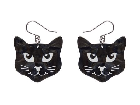 Erstwilder Black Cat Halloween Drop Pierced Earrings Designed in Australia Online now