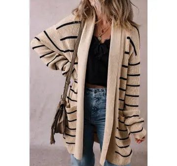 Black Stripe Cardigan Online