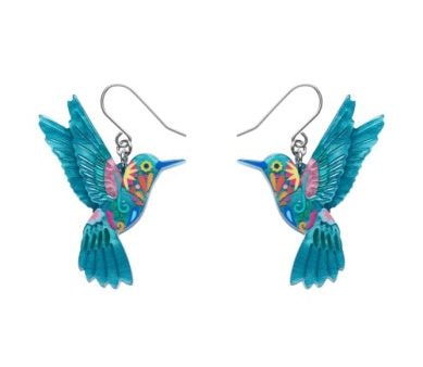 Erstwilder  Frida s Hummingbird  Frida Kahlo Drop Pierced Earrings with Gift Box Discount