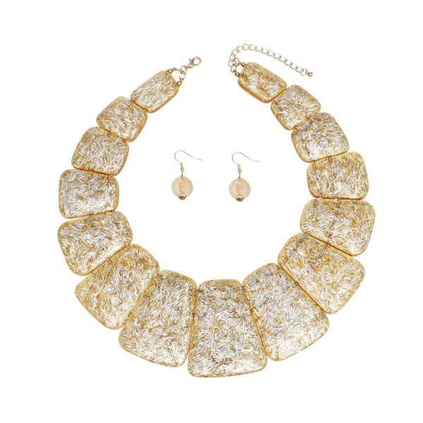 Bib Gold Resin Confetti Large Necklace for Women Online