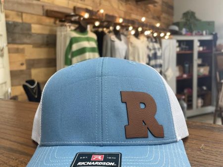 R  Brown Leather Patch Hat Cheap