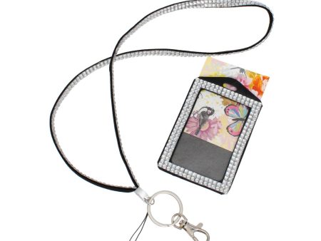 Clear Rhinestone ID Lanyard Clip Keychain For Discount