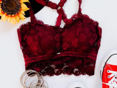 These Dreams Lace Bralette • Burgundy Sale