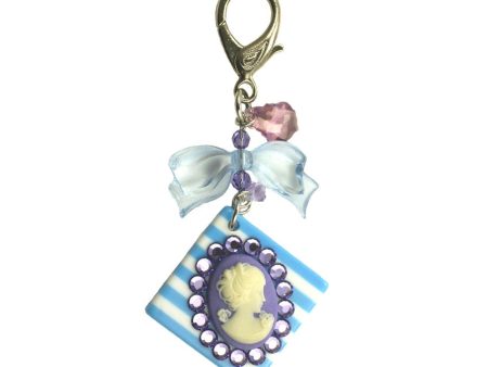 Tarina Tarantino Candy Cameo & Bow Handbag Charm Clip (Blue) Supply