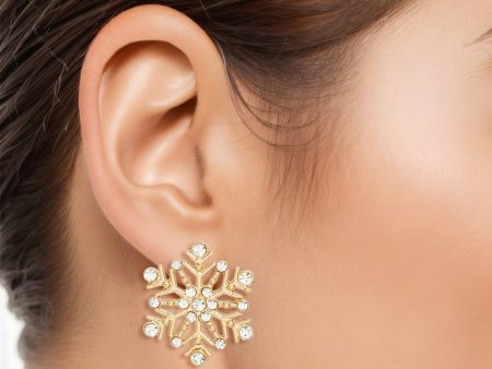 Stud Stellar Snowflake Gold Earrings for Women Online now