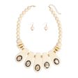 Necklace Vintage Ivory Beaded Bib for Women Discount