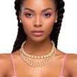 Necklace 3 Pcs Gold Ball and Chain Layered Set For Cheap