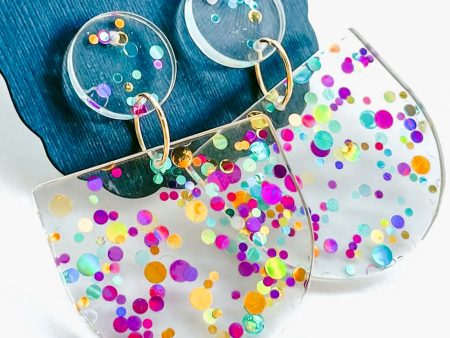 Carrie Confetti Acrylic Earrings Hot on Sale