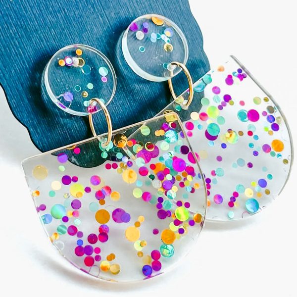 Carrie Confetti Acrylic Earrings Hot on Sale