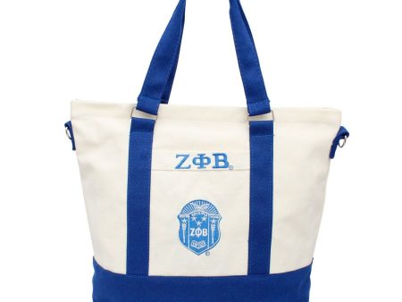 ZPB Sorority Thick Canvas Embroidered Tote Bag Cheap