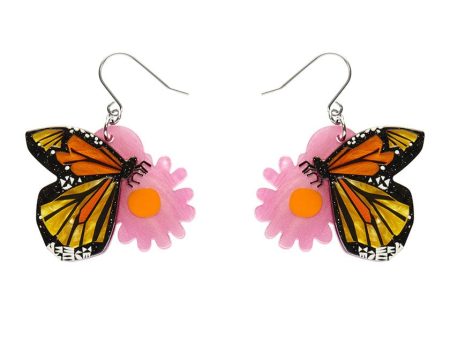 Erstwilder  A Butterfly Named Flutter  Drop Pierced Earrings with Gift Box For Sale