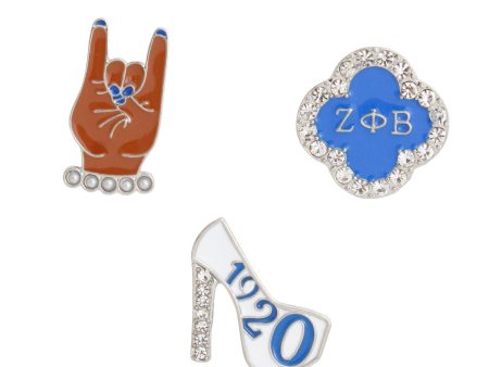 Blue White 3 Pcs Sorority Pins Online