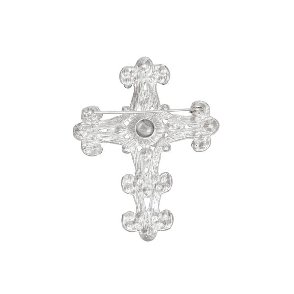 Brooch Victorian Cross Silver Pin for Women on Sale