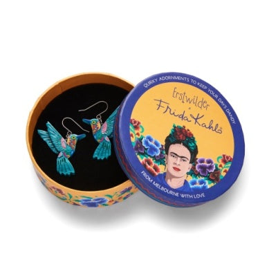 Erstwilder  Frida s Hummingbird  Frida Kahlo Drop Pierced Earrings with Gift Box Discount