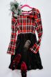 About You Plaid Hacci Babydoll Swing Dress on Sale