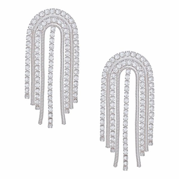 Tassel Large Silver Cascading Arch Earrings Women Cheap