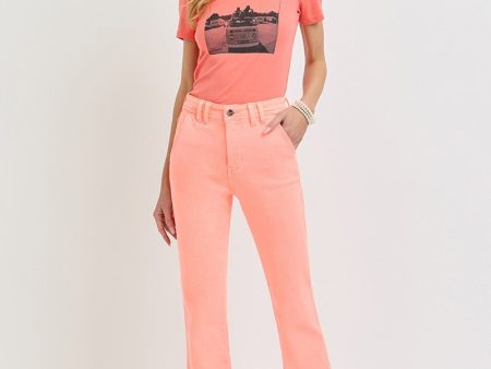 HIGH RISE CROP STRAIGHT PANTS Hot on Sale