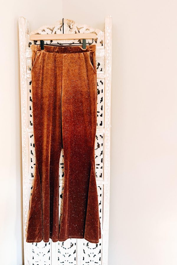 Disco Days Glitter Bell Bottoms • Gold Hot on Sale