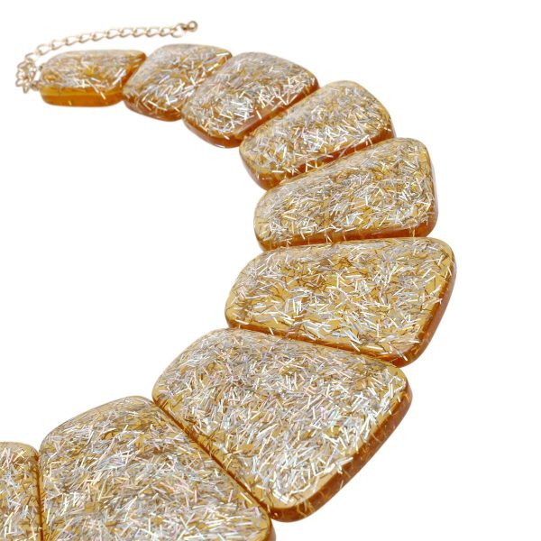 Bib Gold Resin Confetti Large Necklace for Women Online