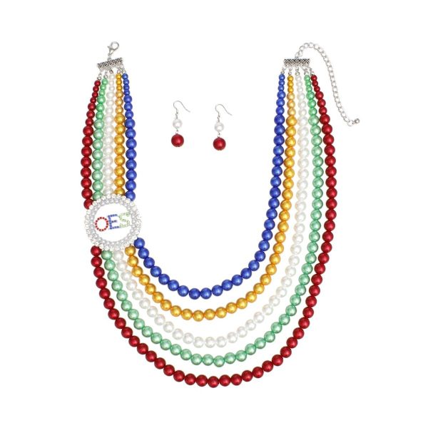 OES Sorority Multi Pearl Necklace Set for Women Online Hot Sale