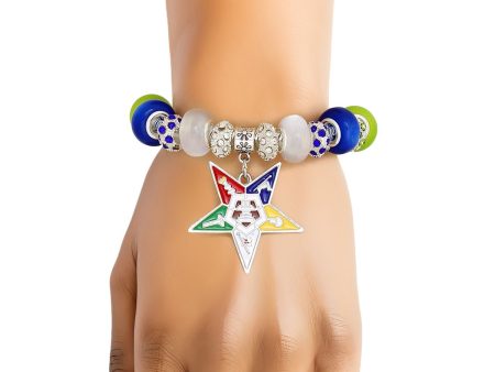 OES Sorority Rondelle Bead Star Charm Bracelet Supply