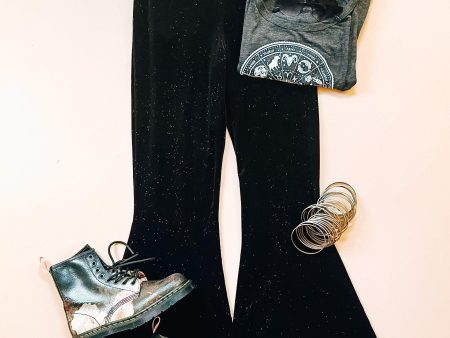 Disco Days Glitter Bell Bottoms • Black Fashion