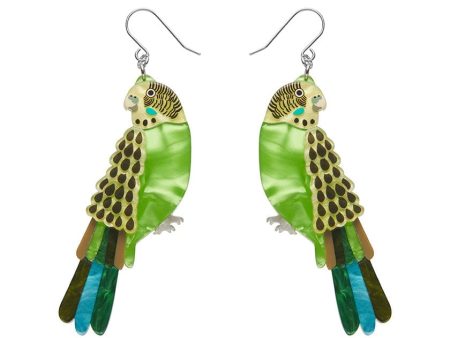 Erstwilder  Flossie the Budgie  Drop Pierced Earrings with Gift Box Sale