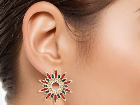 Stud Celestial Star Red Green Earrings for Women Online now