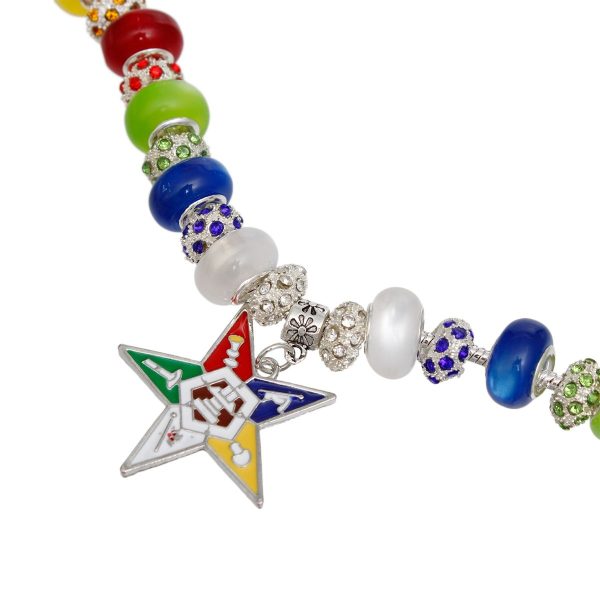 OES Sorority Rondelle Bead Star Charm Bracelet Supply