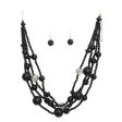 Necklace Matte Black Disco Ball Bead Set for Women on Sale