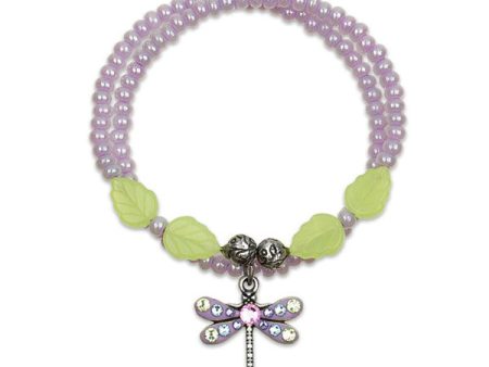 Anne Koplik Dragonfly Sky Charm Wrapsody Wrap-a-Round Bracelet in Lavender & Mint Green Cheap