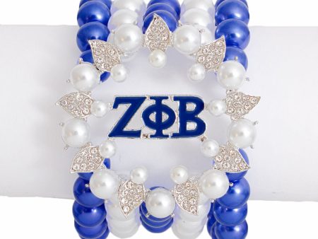 Bracelet Blue White Pearl ZPB 5 Strand for Women Supply