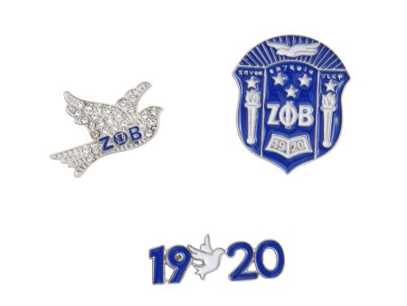 Blue White Sorority Pin Set Cheap