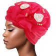 Turban Red Flower Rhinestone Hair Accessory For Cheap