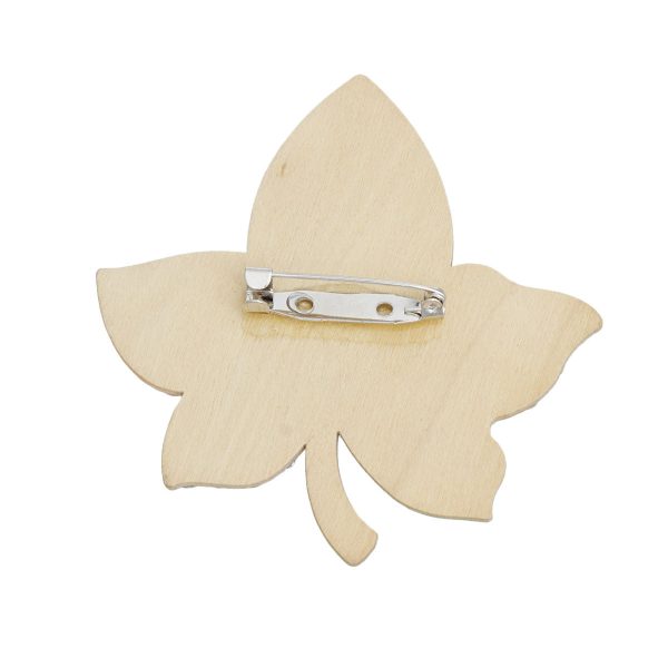 AKA Sorority Pink Green Ivy Leaf Wood Bling Brooch For Sale