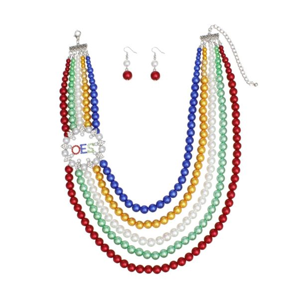 OES Sorority Multi Pearl Elegant Necklace Women Online Hot Sale