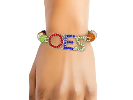 OES Sorority Multicolor Clay Ball Bead Bracelet Discount