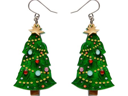 Erstwilder Topped with Tinsel Christmas Tree Drop Pierced Earrings ~Merry Kitschmas Collection~ Online Hot Sale