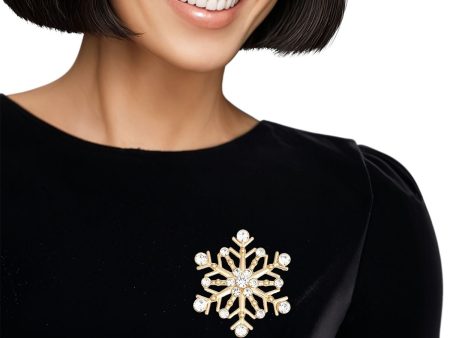 Brooch Stellar Snowflake Gold Pin for Women Supply