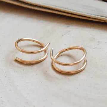 Twist-in Double Huggie Hoop Earrings (Gold) Fashion