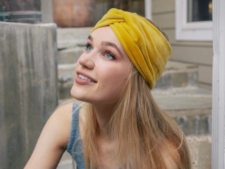 Joplin Twisted Velvet Headband • Sunflower For Discount