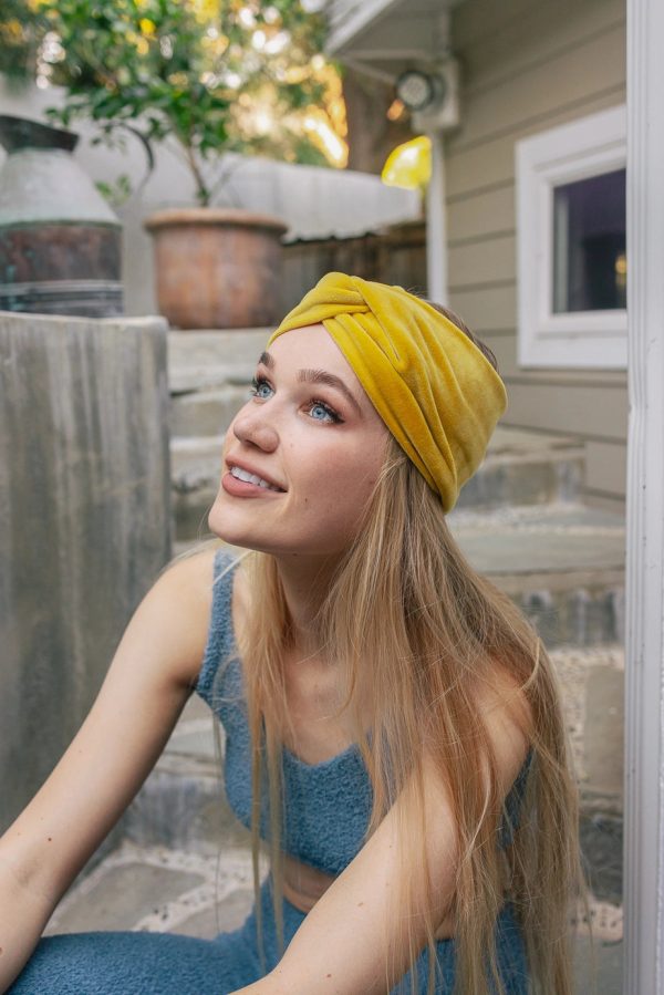 Joplin Twisted Velvet Headband • Sunflower For Discount