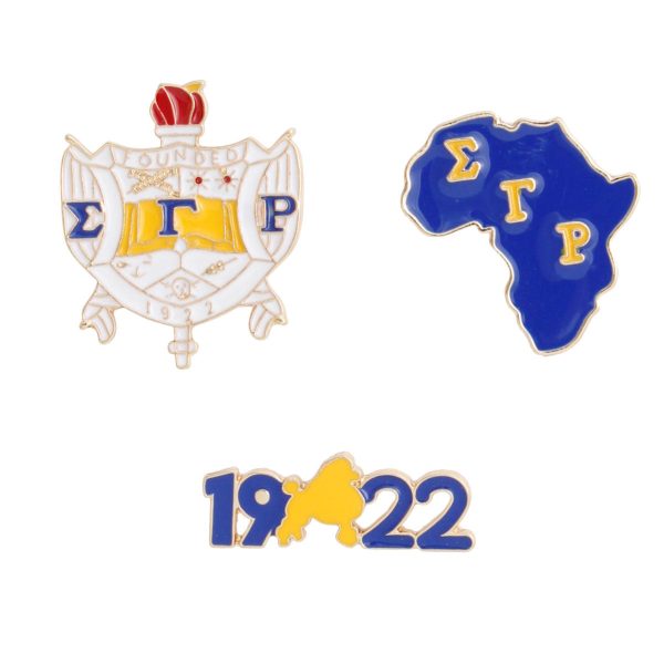 Blue Gold Sorority Pin Set Online now