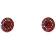 Anne Koplik Ruby Siam Swarovski Crystal Stud Earrings Cheap