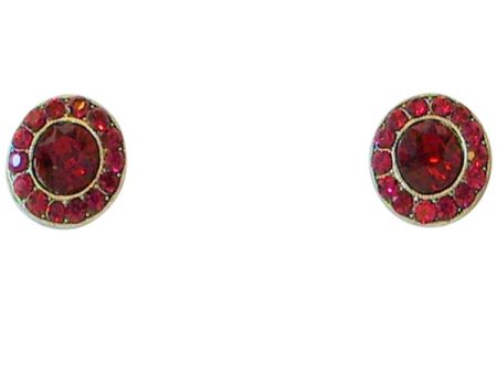 Anne Koplik Ruby Siam Swarovski Crystal Stud Earrings Cheap