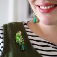 Erstwilder  Flossie the Budgie  Brooch with Gift Box Fashion