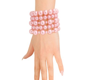 5 Pcs Pink Pearl Bracelets Online Sale