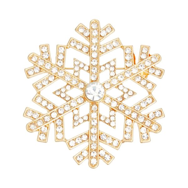 Brooch Radiating Snowflake Gold Pin for Women Discount