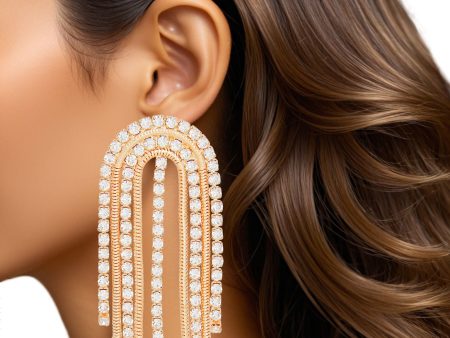 Tassel Large Gold Cascading Arch Earrings Women Hot on Sale